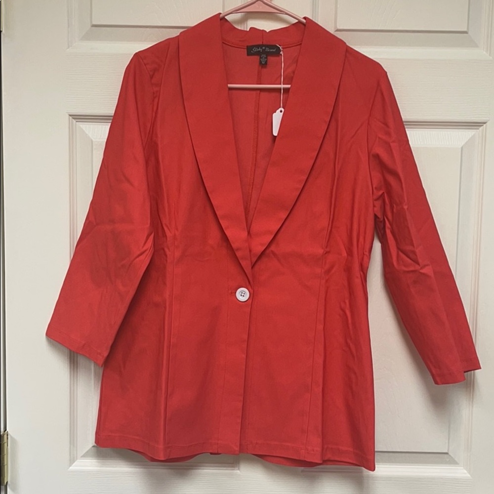 Slinky Brand Travel Stretch Shawl Collar Blazer